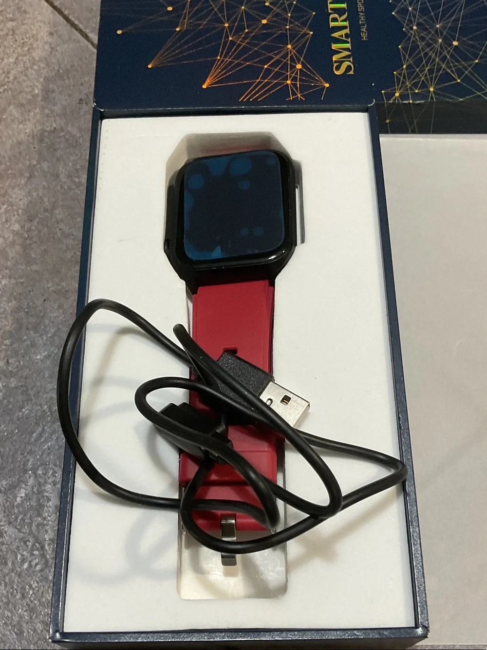 Smart Watch with Red Band - Stylish Fitness Tracker